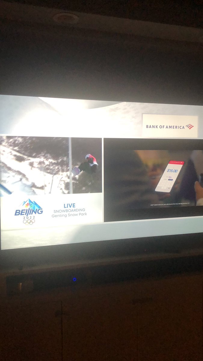 RayHilsinger's tweet photo. Hey @nbc , we know all you care about is $, but we would like to watch the Olympics, not commercials. PS @BankofAmerica, you are terrible. #nbcsucks #NBCOlympics #olympics #OlympicGames2022 #BeijingOlympics #halfpipe #halfpipefinal https://t.co/D2RuAh9iG5
