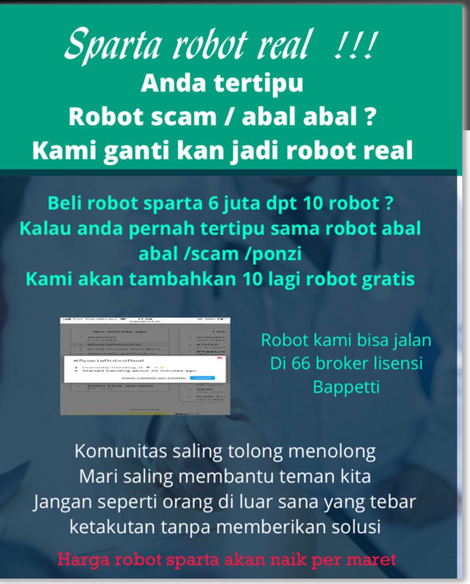 Apalagiya370's tweet photo. Hwaaah ada yang baru nih melihat sesuai kaya aku yang cari keamanan #HalloSpartaRobotReal Auto Jadi Sultan https://t.co/X9GAgvmPMC