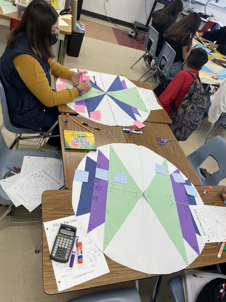 mckeemath's tweet image. Building unit circles out of special right triangles in IM3/Precalc! #iteachmath #MTBoS