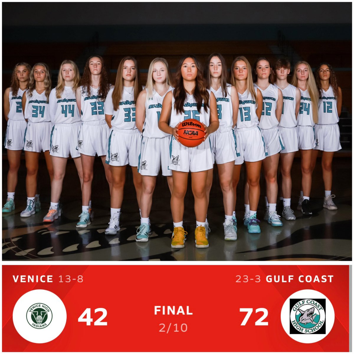 The Gulf Coast Lady Sharks are moving on to the next round with a great win tonight in the Shark Tank‼️🦈