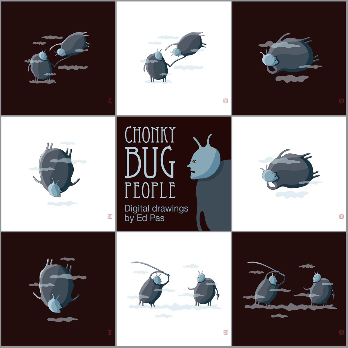 edpas_'s tweet image. My first #NFTs are out on #tezos . 

"Chonky Bug People" is a collection of whimsical drawings of humanoid figures with antennae and six limbs. 

19 different images so far, dark or light backgrounds

8/10, 4 #XTZ 

objkt.com/search?fa2=KT1…