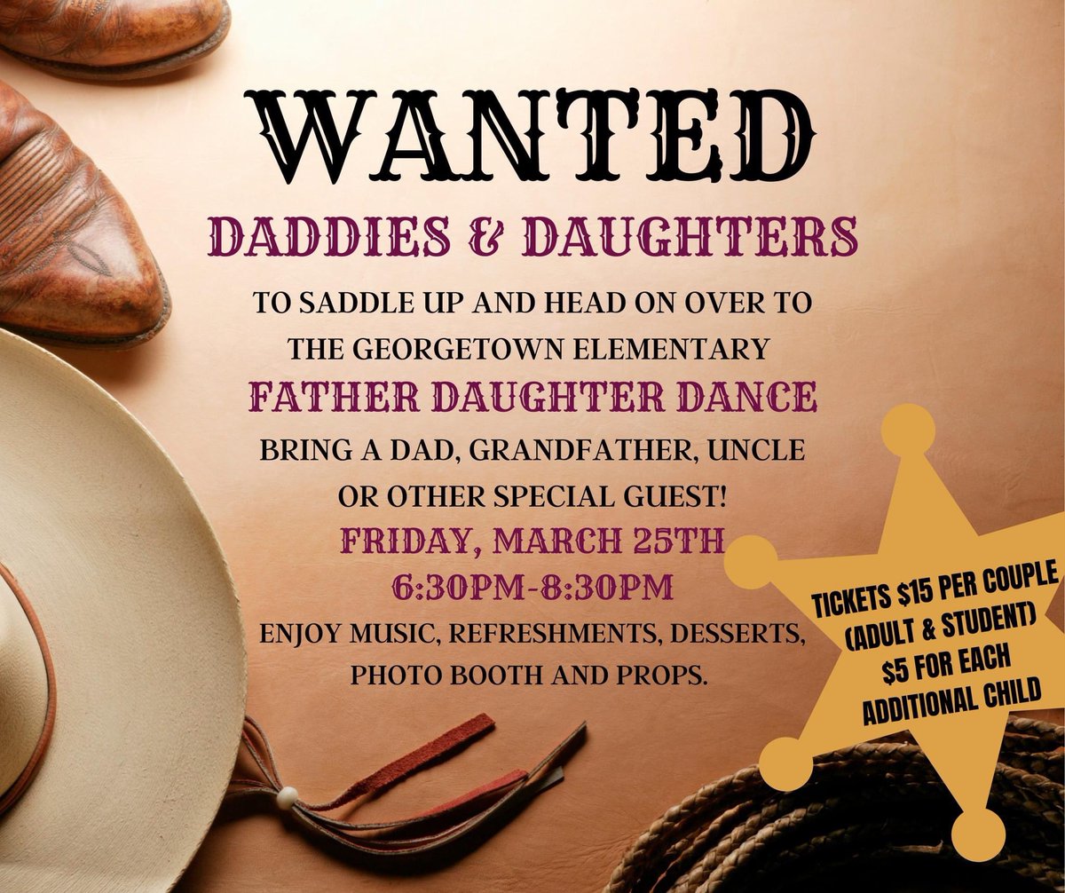 GeoElemPTO's tweet photo. FATHER DAUGHTER DANCE
FRIDAY, MARCH 25TH https://t.co/zXt47AOIAu