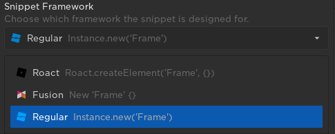 BoatbomberRBLX's tweet image. I've been collaborating with @csqrI to expand their #Roactify plugin!
I added syntax highlighting, UX improvements, contrib list via GitHub API, and...
Support for Fusion & Regular code creation in addition to Roact! Now called #Codify.
Coming soon™