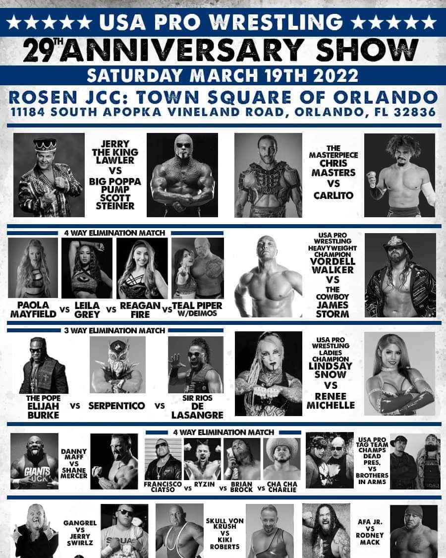 JD32796's tweet photo. March 19th make sure to come out and support @USAPW4LIFE in Orlando Florida.. this show has a stack card full of your favorite past and present wrestling Stars.. Brothers In Arms will also be in the house and we will be challenging for the USA Pro Tag Team Championships
#usapro https://t.co/v9UeDBeRXQ