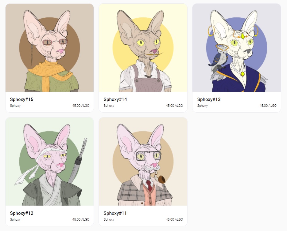 Sphoxies are online on AB2 Gallery! 🐾

You can check out the profile 😊

ab2.gallery/address/G2V2QS…

#NFT #NFTCommunity #algofam #AlgoNFT #Algorand #NFTcollections