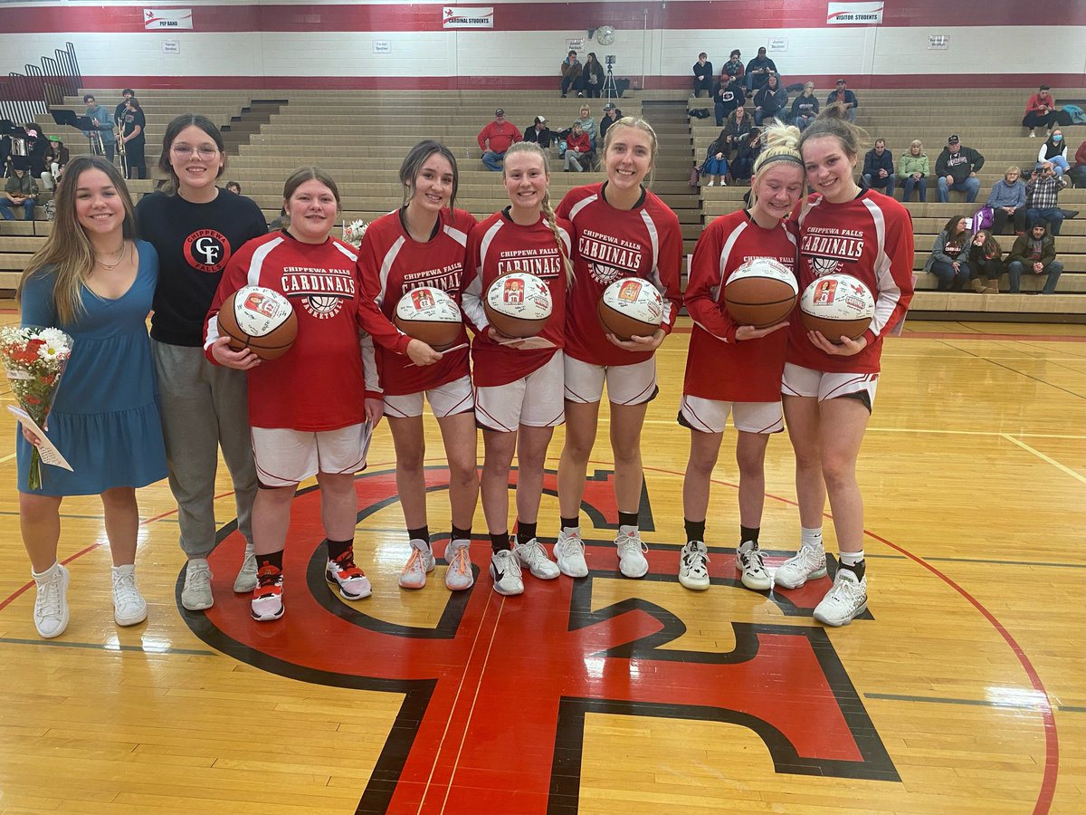 Tonight we honored our seniors on the #MightyCardinals girls basketball team. Thank you for your dedication to our program!