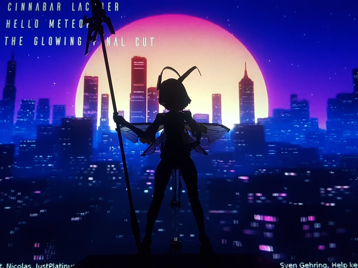 TheLocalBard's tweet photo. I don't know why I think synthwave fits with her.  Might be bias since I've been listening to a lot of it recently.

#SnailShell #SnailShellWaspGirl #SnailShellBee03WWaspGirl #Bee03WWaspGirl #WaspGirl #Synthwave https://t.co/GxLxgIyJ9G