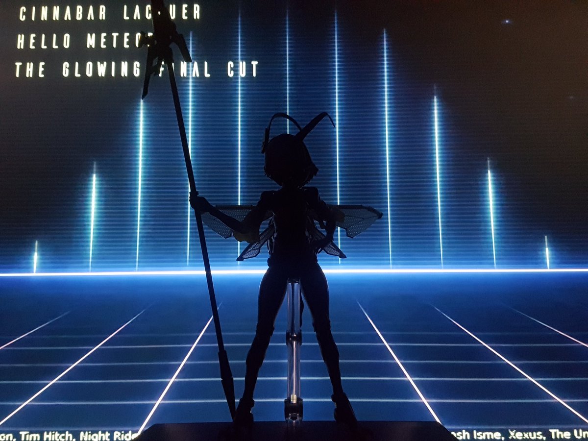 TheLocalBard's tweet photo. I don't know why I think synthwave fits with her.  Might be bias since I've been listening to a lot of it recently.

#SnailShell #SnailShellWaspGirl #SnailShellBee03WWaspGirl #Bee03WWaspGirl #WaspGirl #Synthwave https://t.co/GxLxgIyJ9G