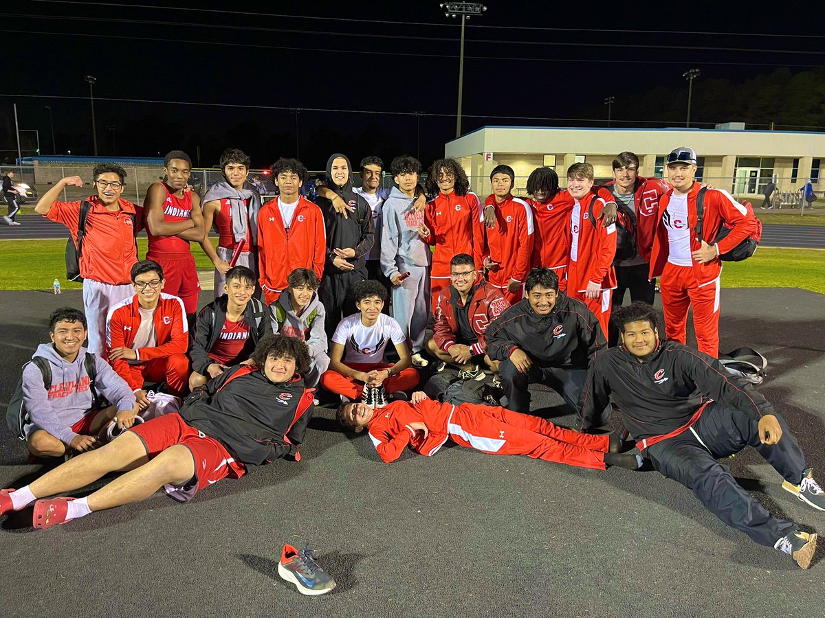 Cleveland_Track's tweet photo. Proud of our guys and the way they competed tonight at our first practice meet! Special shout out to our THREE mile relay teams! There were meets last year where we didn’t have enough guys to even field a single mile relay team, so this was really awesome to watch! #LANDspeed https://t.co/d5RvzNMs2w