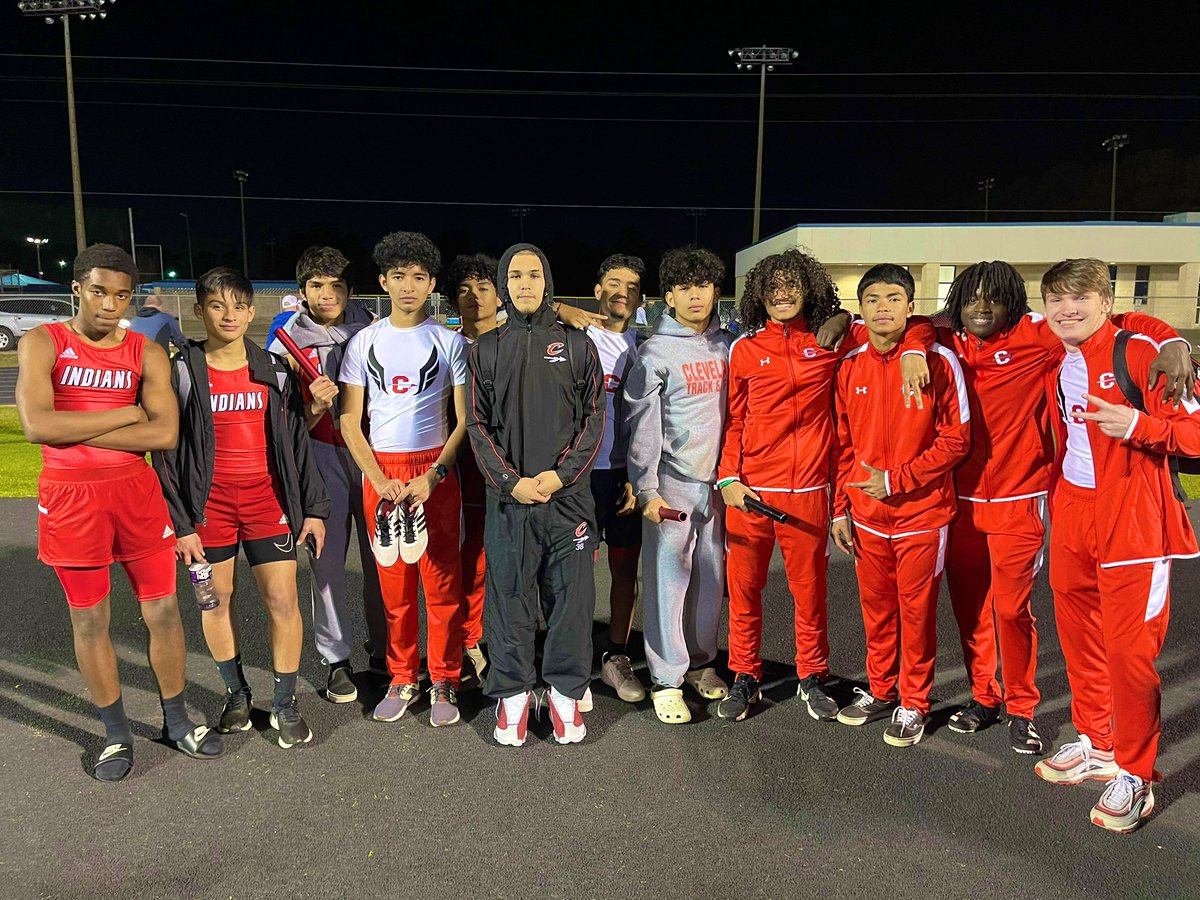Cleveland_Track's tweet photo. Proud of our guys and the way they competed tonight at our first practice meet! Special shout out to our THREE mile relay teams! There were meets last year where we didn’t have enough guys to even field a single mile relay team, so this was really awesome to watch! #LANDspeed https://t.co/d5RvzNMs2w