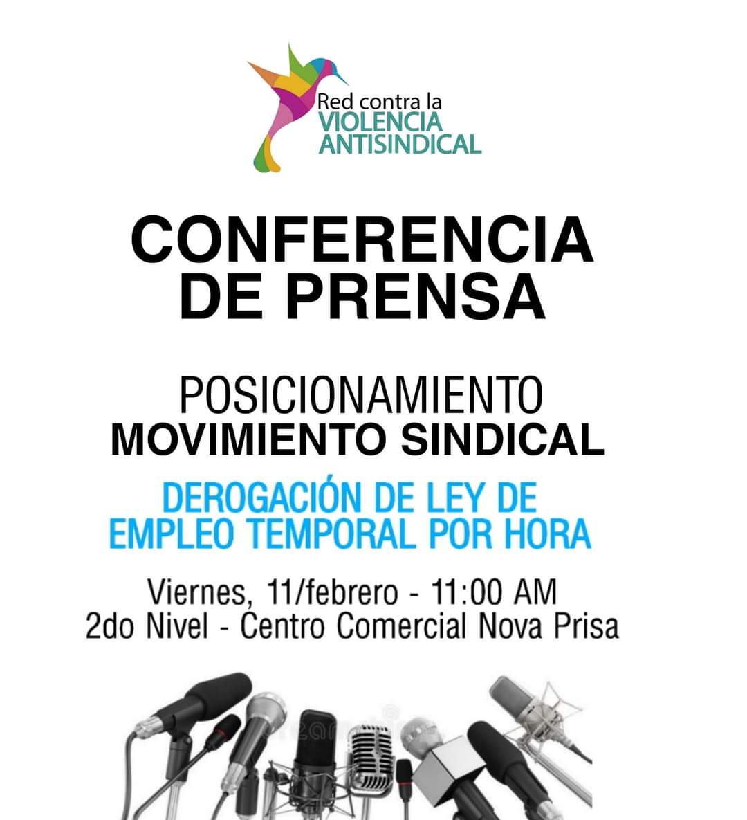 red_contraVA's tweet photo. #RedcontraVA| Representantes de la Red de las distintas regiones del país, brindaremos una Conferencia de Prensa en SPS para expresar nuestra posición respecto a la Derogación de la Ley de Empleo Temporal por Hora.
@JuventudesCUTH @Festagro @SolidarityCntr https://t.co/JYMfsUxWvo