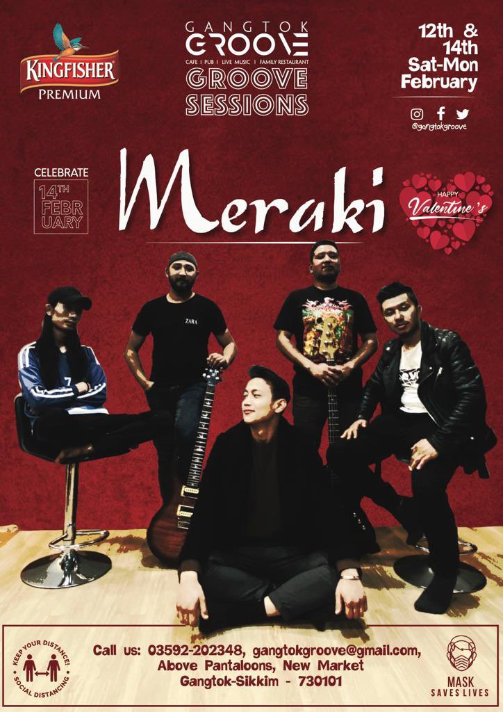 leomeraki's tweet photo. Meraki performing live @gangtokgroove this Valentine. 
#bandchampionnepal #meraki #gangtok #gangtokgroove #silkkim https://t.co/ux8yzhJDtC