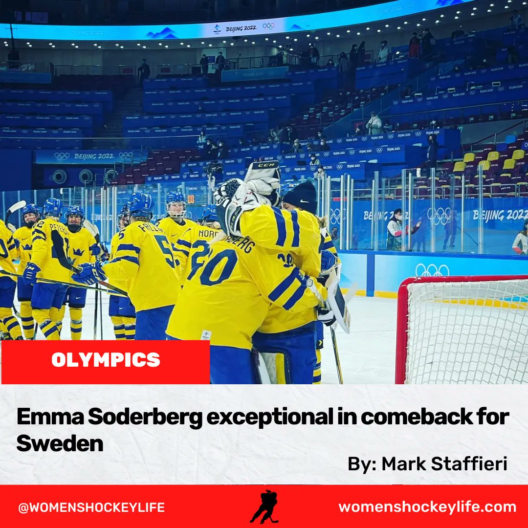 After losing their first two games in Group B play, the probability of Sweden landing a spot in the quarterfinals seemed highly unlikely. With Emma Soderberg between the pipes, a winless team remained competitive.

Article 👉 buff.ly/365NpHo