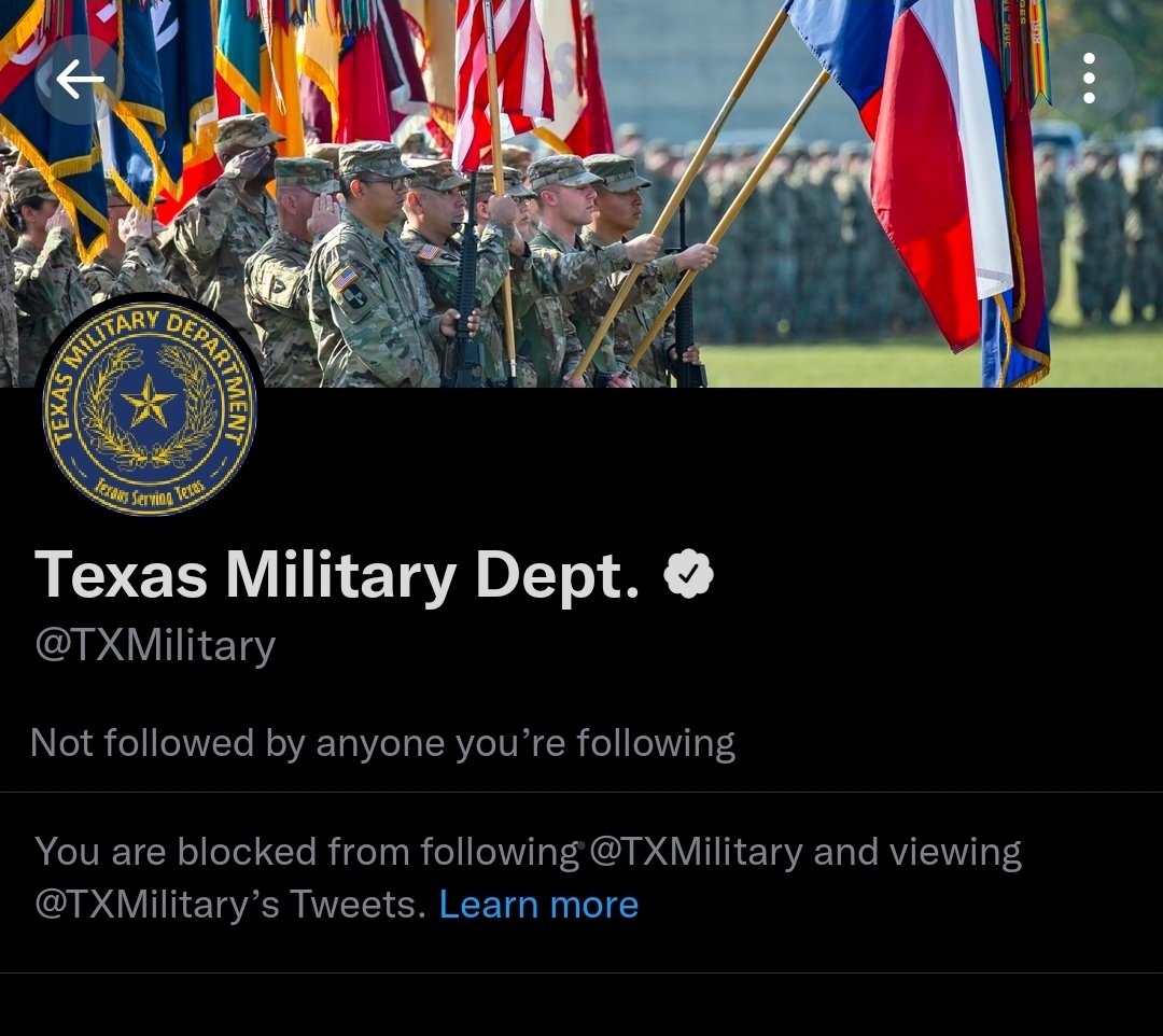 #Blocked by @TXMilitary. Guess @MGTracyNorris & #PerjuryPAO @COLRitaHolton were tired of seeing all the #TMDFacts that we had to share. 🤷🏻