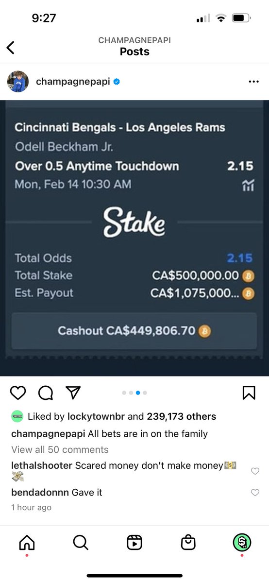 br_betting's tweet photo. Drake just put over $1.25M on the Rams and OBJ this weekend 👀

What do you think of @Drake’s bets? https://t.co/Lxai8SWEbr