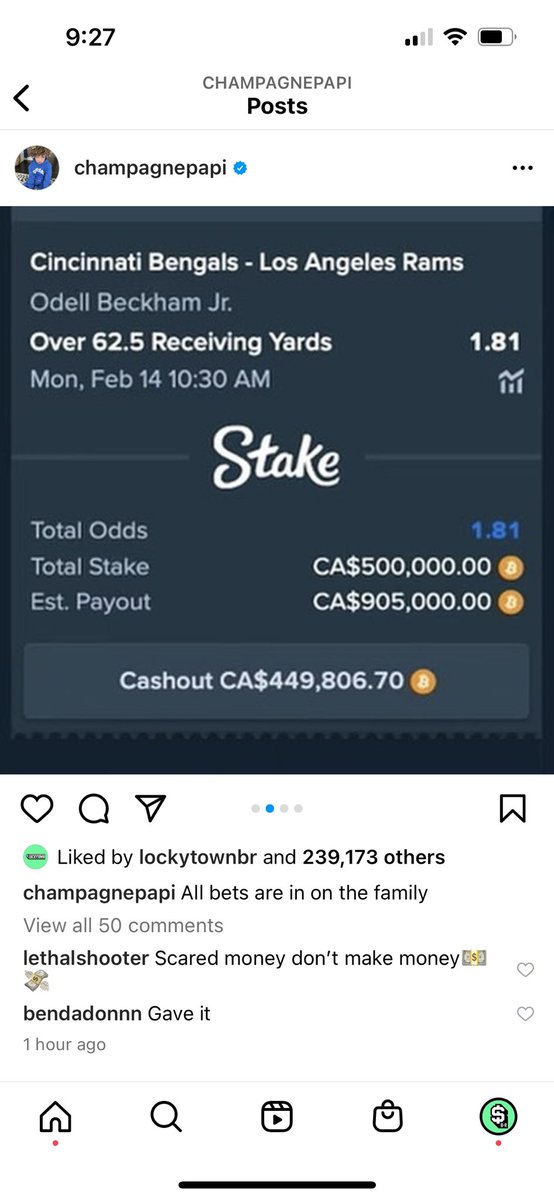br_betting's tweet photo. Drake just put over $1.25M on the Rams and OBJ this weekend 👀

What do you think of @Drake’s bets? https://t.co/Lxai8SWEbr