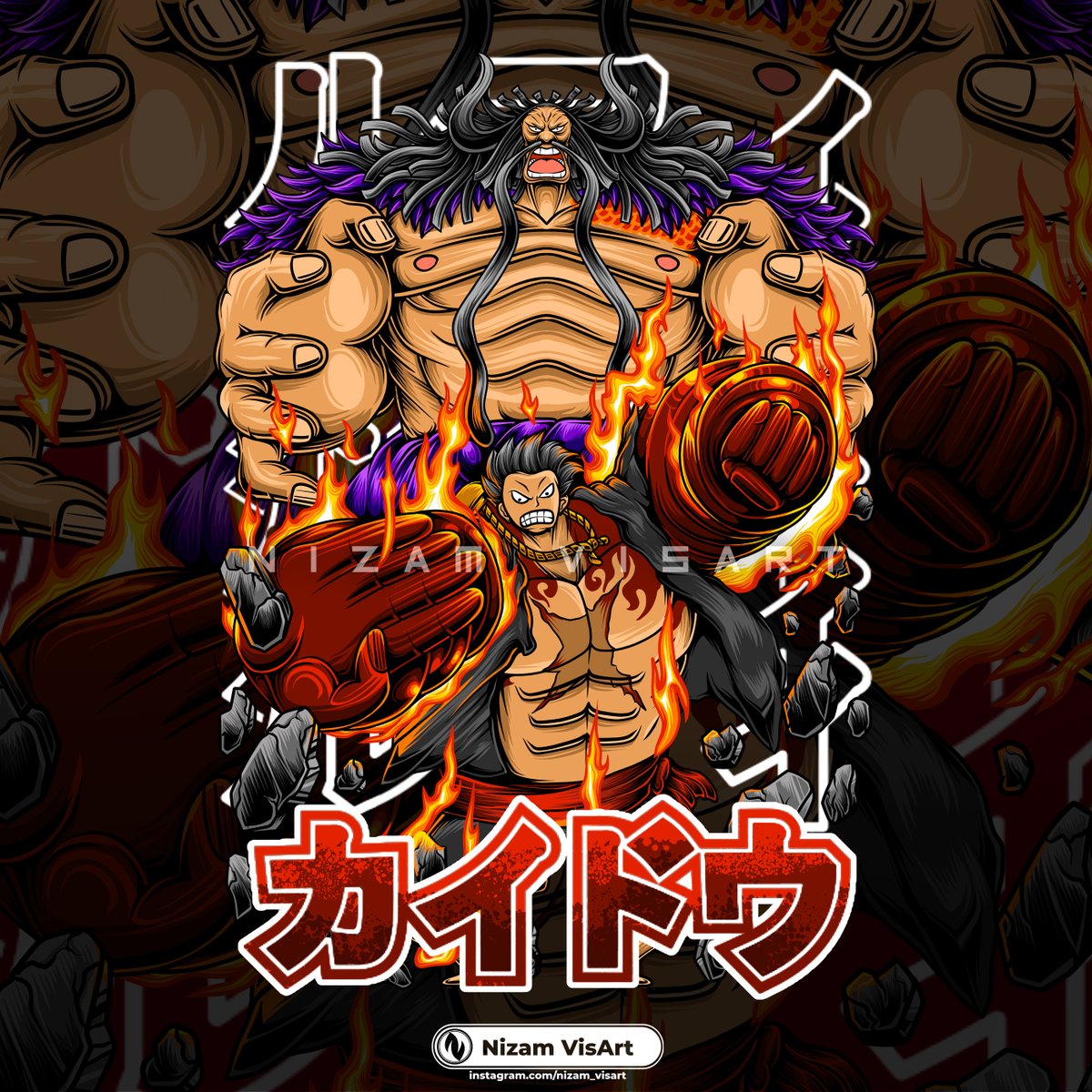 nizam_va's tweet photo. Luffy vs Kaido

Artwork done for client

First project at the beginning of the year

#ilustration #adobephotoshop  #clipstudiopaint #vector #art #design #designtsirt #arwork #posterart #tsirtdesign #onepiece #onepiecefan #onepieceart #luffyonepiece #luffy #funart #funartonepiece https://t.co/tSre1EFg5u