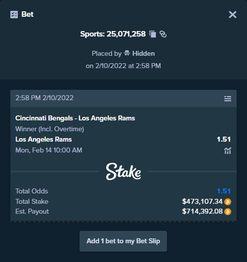 stakehighroller's tweet photo. @Drake @Stake
 
Drake is betting the Super Bowl 🏈🏈🏈

Retweet this post for a chance to win $10.00 of $BTC 
Comment Stake username

10 winners! Drawn in 4 days.

View or copy @Drake bets by clicking below.
https://t.co/ooUTvRAUh5
https://t.co/DtDm6ZPVAP
https://t.co/nqp33w6Se5 https://t.co/XleDaI2IyN