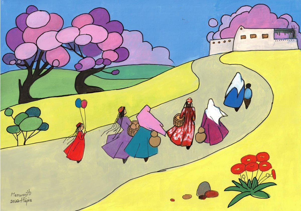 Baharda Bide Tirish: 

By Uyghur artist <a href="/marwayit/">Marwayit Hapiz</a> Hapiz