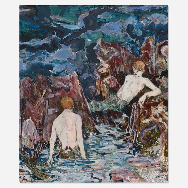 adamgreenart's tweet photo. #hernanbas makes highly detailed and expressionist paintings of dandyish, adolescent adventures that weave together the paranormal, classical literature, religious stories, and mythology. https://t.co/abIdv6Haee
