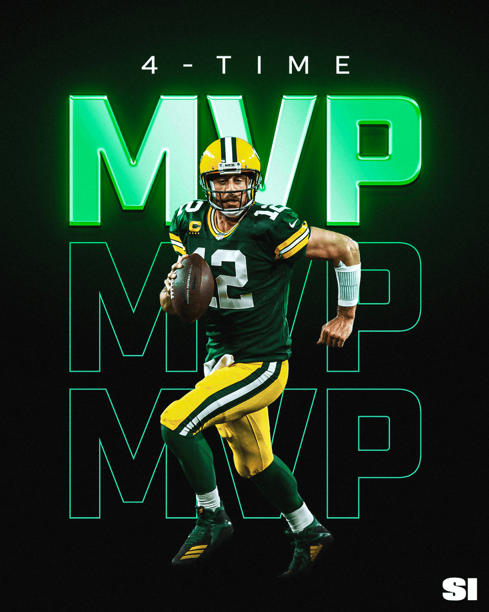 SInow's tweet photo. 🏆 MVP 🏆

Aaron Rodgers takes home the honor for the second straight season and fourth in his career 👏 https://t.co/5c2HIpDgGB https://t.co/PHGejaZ9ML