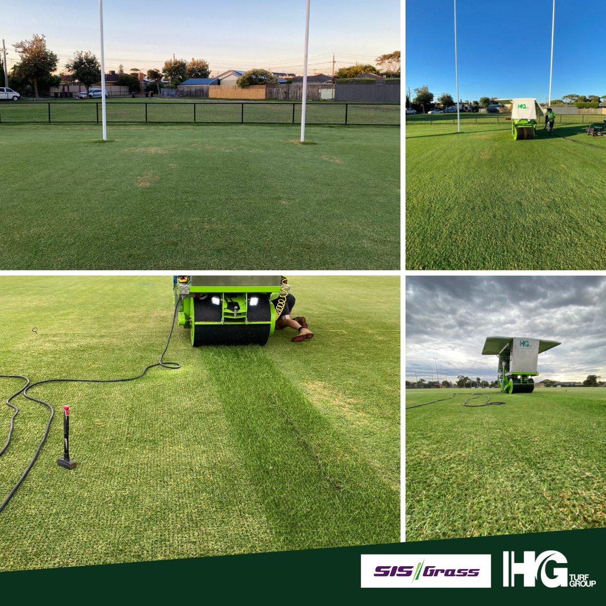 HGTurfGroup's tweet photo. Kingston City Council (VIC) have recently been preparing for the upcoming AFL season by installing #SISGrass in the goal squares at a number of their key fields.

https://t.co/lYpuxbRqIR 

#hybridturf #hybridgrass #sportsturf #turf #turfgrass #turfmanagement https://t.co/MU3WtCweey