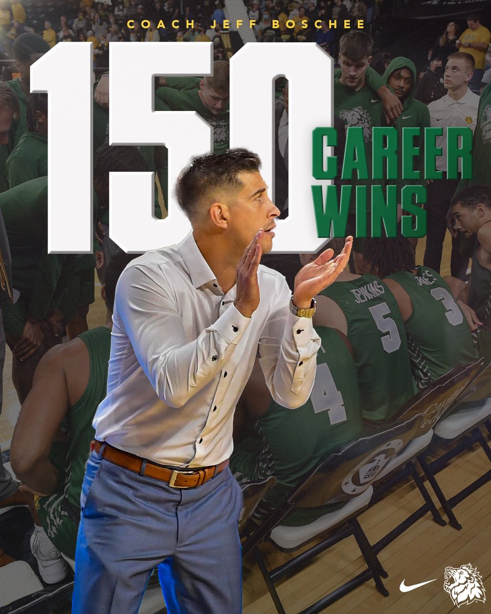 MSSUMensBball's tweet photo. With the win tonight, head coach Jeff Boschee has won 150 games in his career at Missouri Southern. #LetsRoar #CongratsCoach https://t.co/xStLg8PKho