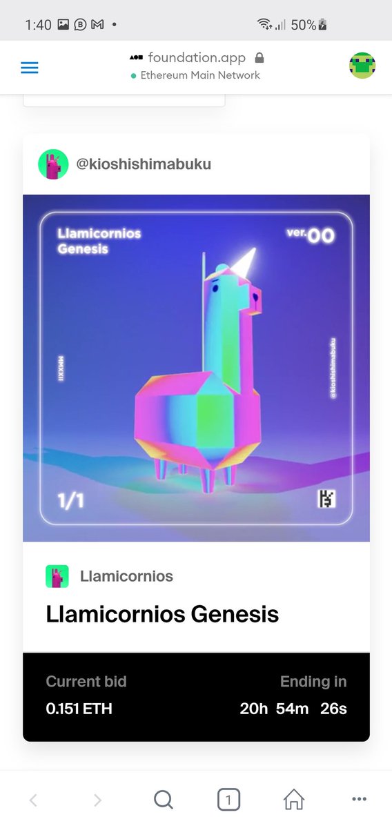 Mi first #NFT on @withFND have a bid 😁 foundation.app/@kioshishimabu…