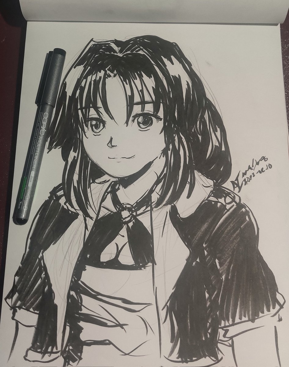 NumakieS's tweet image. A character OC I always had since I started drawing. Stuff always falls apart after the eyes and face.

Jacket looks comfy at least.