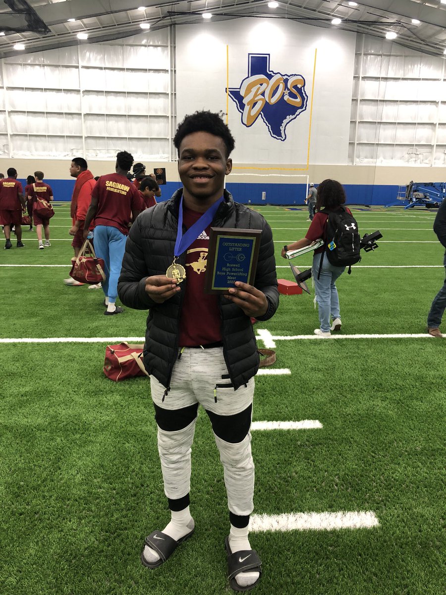 Djonny  Mukuna with another best lifter award. That makes 3 powerlifting meets 3 best lifter awards! <a href="/emsisdathletics/">EMS ISD Athletics</a>