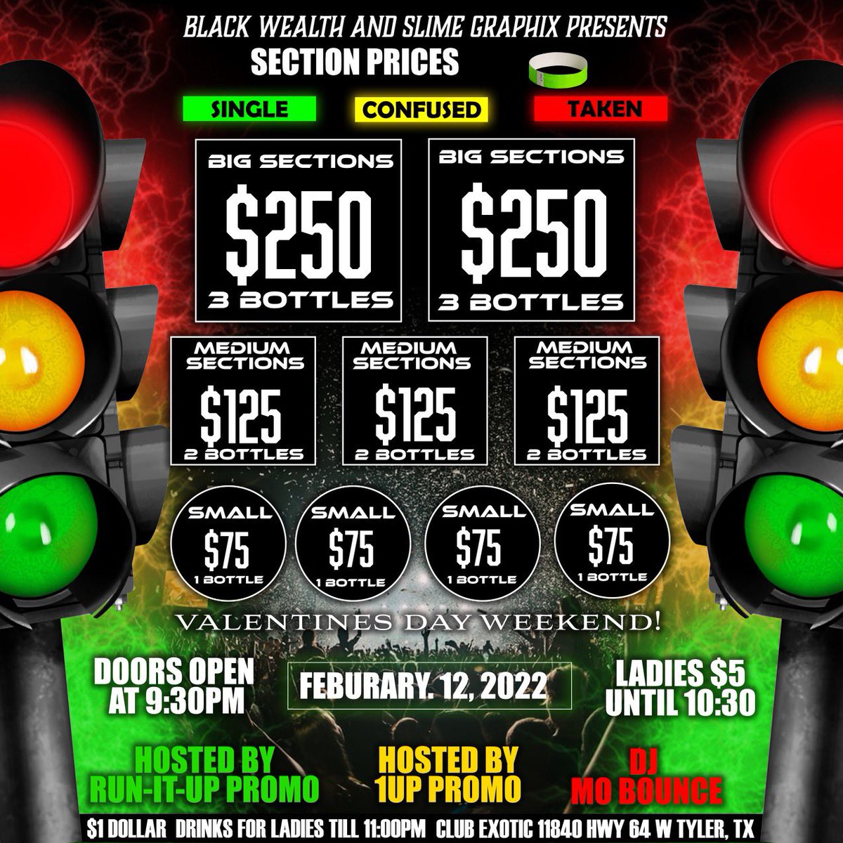 BWFBlacc's tweet photo. 🚨This SATURDAY!!! #SLPV-Day🚨
Presented by @BlackWealthFam & @Slimegraphix
Hosted by @1UPPromo #RunItUpPromo
•@djmobounce on the 1s&2s
•SECTIONS (includes bottle service)
•$75 Small Section 1 bottle
•$125 Medium Section 2 bottles
•$250 Large Section 3 Bottle. https://t.co/5XWGI9flk0