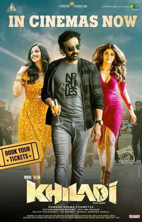 RaviTeja_offI's tweet photo. In Cinemas Now #Khiladi https://t.co/OLQOBlovbt