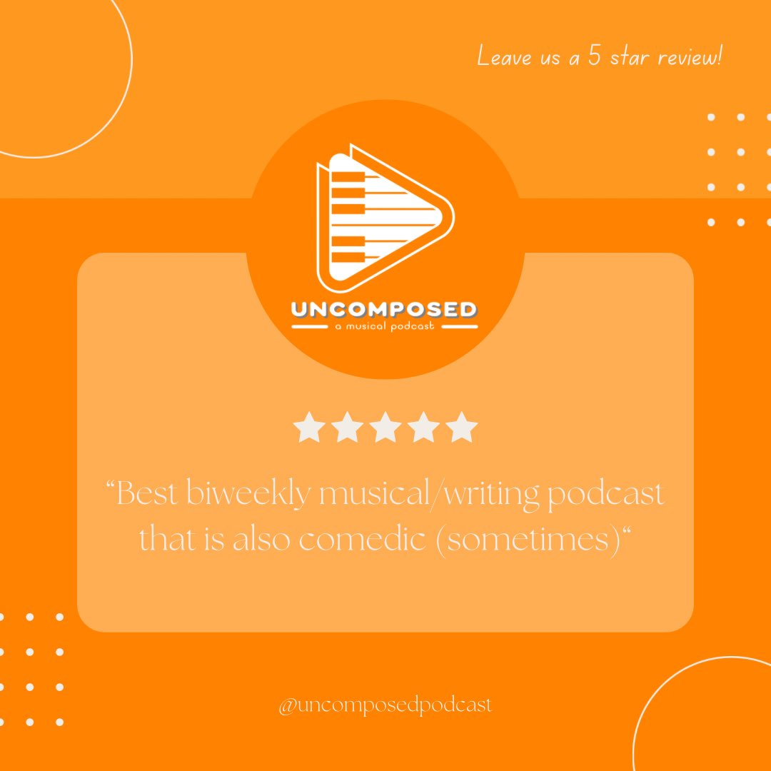 UncomposedPod's tweet image. Leave us a 5 star review wherever you listen to your podcasts! ⭐️⭐️⭐️⭐️⭐️