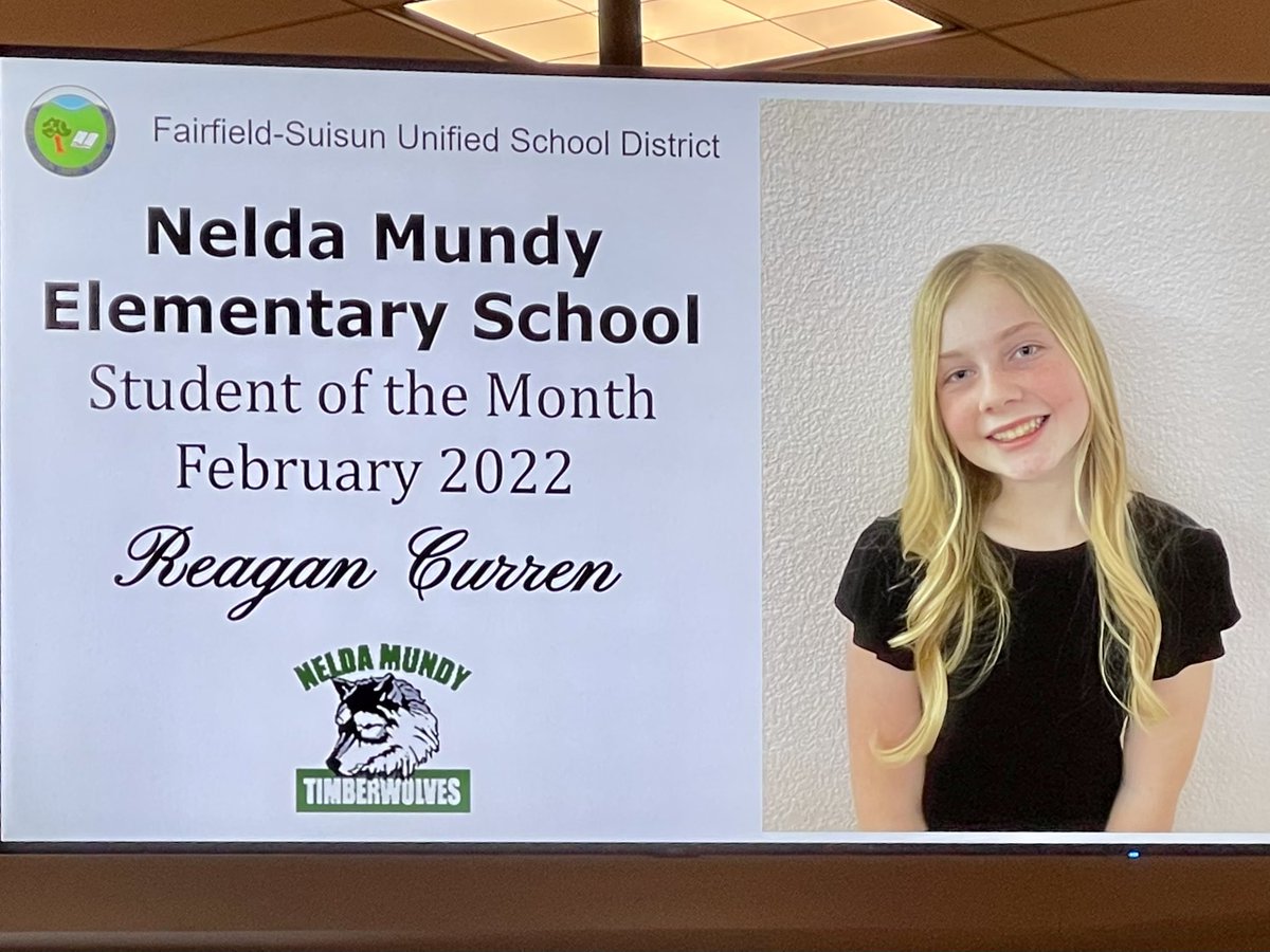 Congratulations to Regan Curren, @NMTimberwolves Student of the Year and @FairfieldSuisun’s Student of the Month for February! Way to go, Reagan! 🎉🏆 #TimberwolfProud