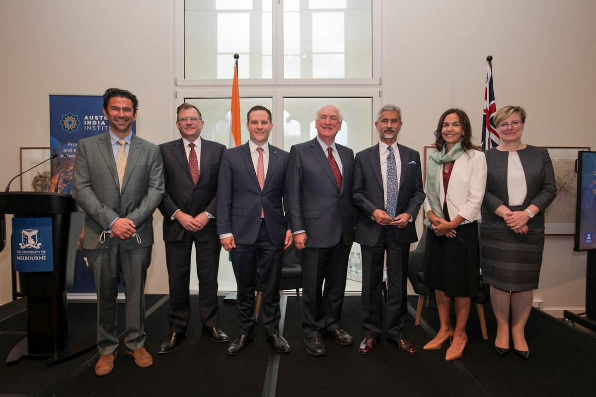 Michael Wesley (@michaelswesley) on Twitter photo Honoured to host <a href="/DrSJaishankar/">Dr. S. Jaishankar</a> w <a href="/UniMelb/">University of Melbourne</a> <a href="/AIinstitute/">Australia India Institute</a> <a href="/Lisa_Singh/">Lisa Singh</a> and welcome <a href="/AlexHawkeMP/">Alex Hawke MP</a> alongside Chancellor Allan Myers QC, VC Prof Duncan Maskell, Provost Prof Nicola Phillips. We look forward to growing our friendship and shared ambitions throughout 2022 and beyond Honoured to host <a href="/DrSJaishankar/">Dr. S. Jaishankar</a> w <a href="/UniMelb/">University of Melbourne</a> <a href="/AIinstitute/">Australia India Institute</a> <a href="/Lisa_Singh/">Lisa Singh</a> and welcome <a href="/AlexHawkeMP/">Alex Hawke MP</a> alongside Chancellor Allan Myers QC, VC Prof Duncan Maskell, Provost Prof Nicola Phillips. We look forward to growing our friendship and shared ambitions throughout 2022 and beyond