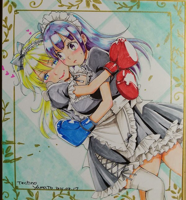 クリンチしまくる全く攻撃をしないだめなメイドさん 