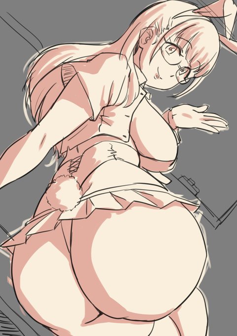 |ω・)つ(アメスクバニーちゃん本の表紙はこんな感じかなっていうラフ。安定のケツ推し) 