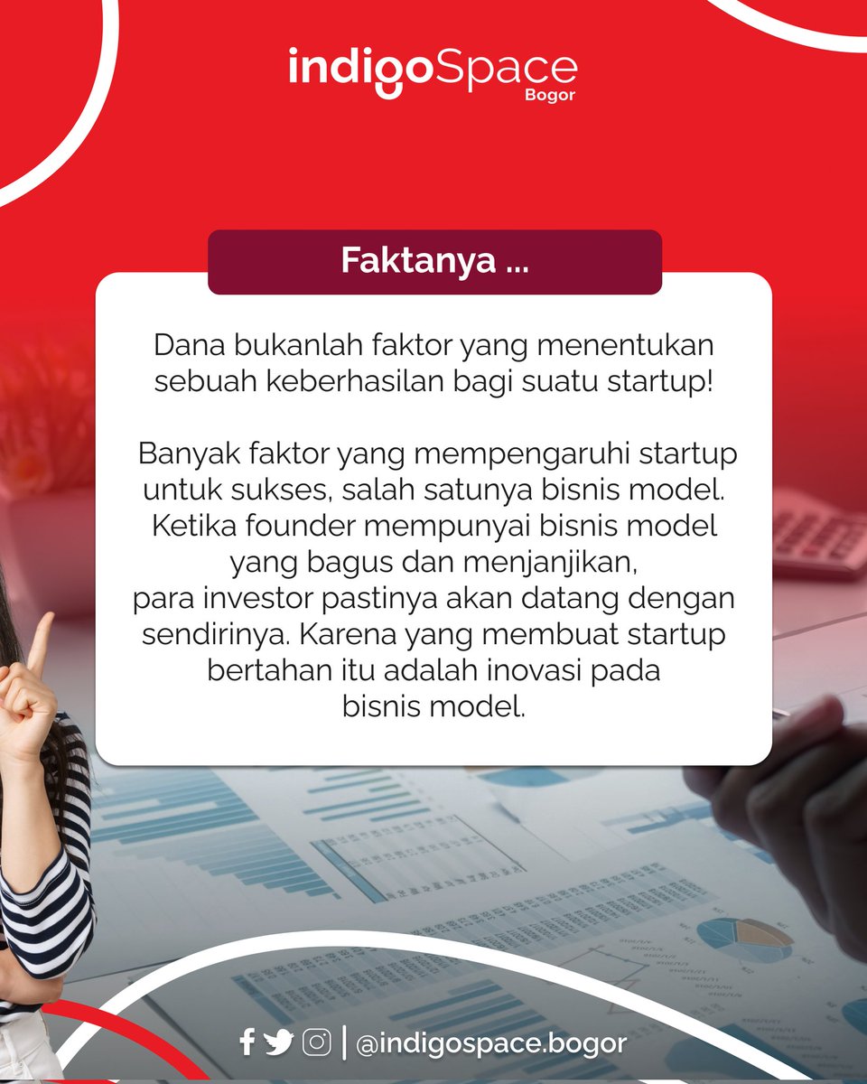 iSpaceBogor's tweet photo. Dana bukan satu-satunya faktor yang menentukan keberhasilan suatu startup. Banyak faktor lain yang dapat mempengaruhi startup untuk sukses, seperti bisnis model. https://t.co/iVEIoCJIme