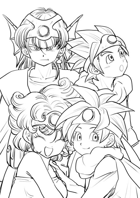 #ドラクエ塗り絵部
塗り塗り書き書きして4人のプリを完成させてあげてください🥳(もちろん塗るだけでヨシです👍) 
