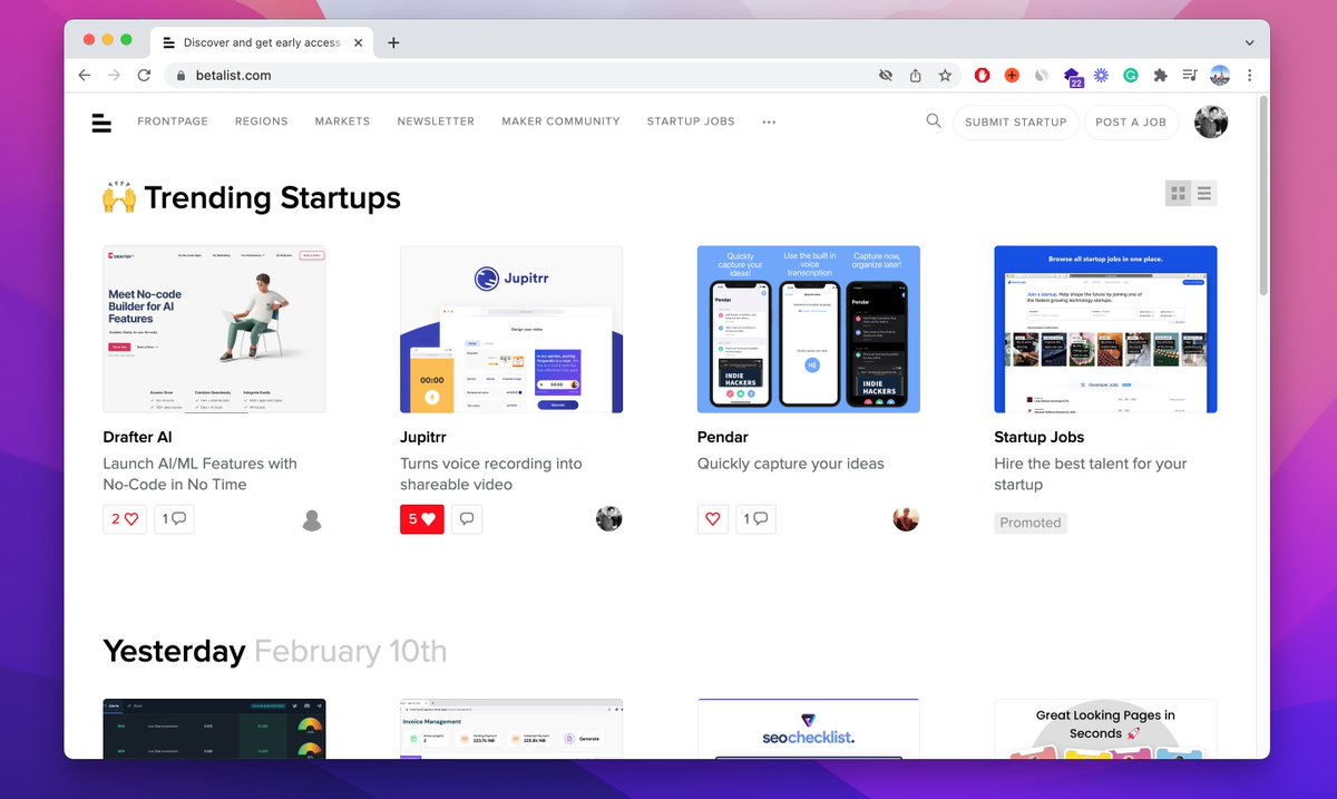 We're trending on <a href="/BetaList/">BetaList</a>  💫