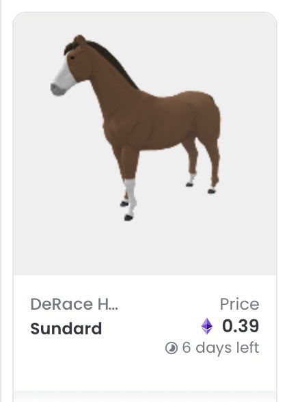 🐎— GEN0 Un-Raced Floors — 🐎 

Olympian: N/A
Demi-God: 3.1 ETH
Alfa: 1.6 ETH
Beta: 0.589 ETH
Omega: 0.39 ETH

#DeRace #DERCArmy #NFT