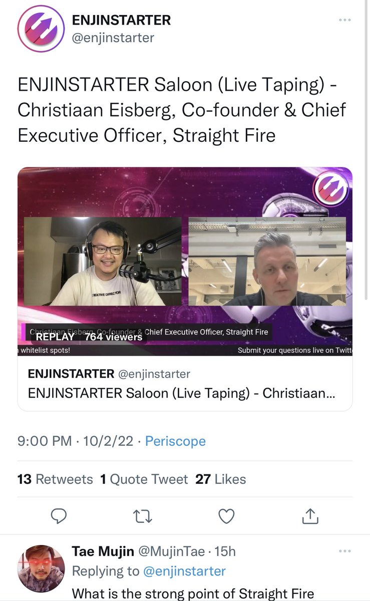 aperfectcircle0's tweet photo. Last evening, we introduced @straightfirenft’s Christiaan Eisberg to our #gamefi #blockchaingaming community and jammed on wide ranging topics eg. whether their aim is to create the #web3 #linkedin by building towards a world in which the only job left for humans is creating https://t.co/VtjZh4tqIg