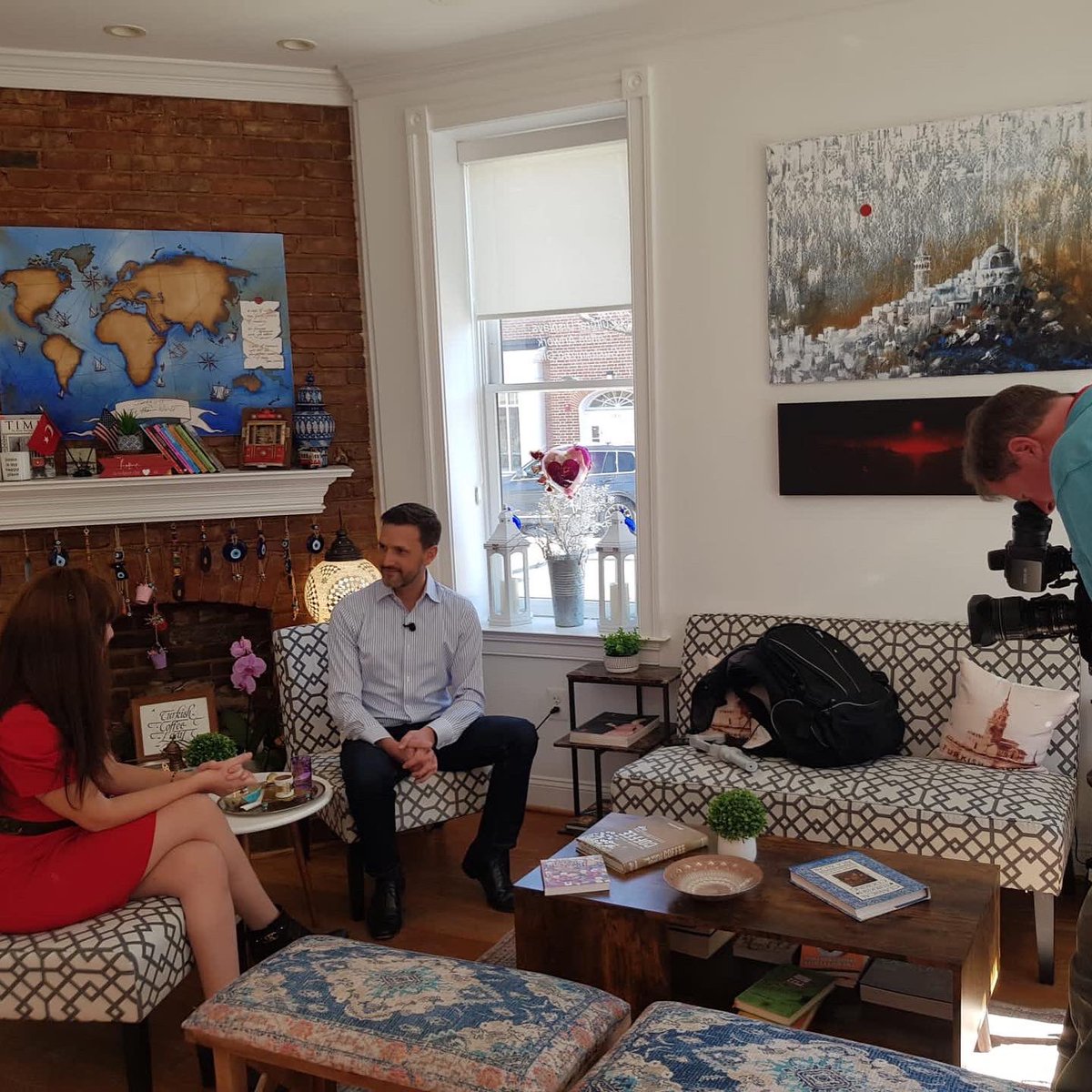 TRCoffeeLady's tweet photo. Our new Turkish culture house in Old Town Alexandria will be featured on Good Morning Washington/7 News DC tomorrow! Special thanks goes to @kiddoshea for being a wonderful host and supporting our women empowerment mission! Stay tuned for our Valentine’s Day specials! 💖@abc7gmw https://t.co/hzGsTdZuhi
