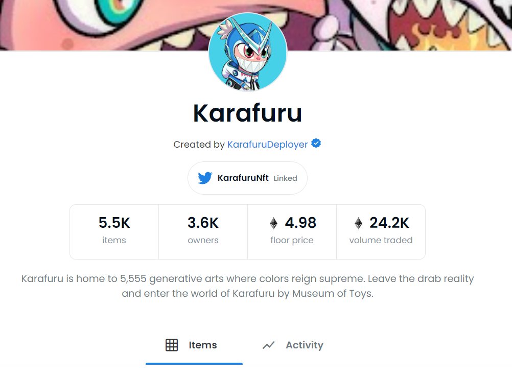 3.1成功抄底5张@KarafuruNFT 
现在就5e了。
这种蓝筹之前就给大家分析过，多段爆发时间点预测基本无误差。 https://t.co/BKlBfcXy22