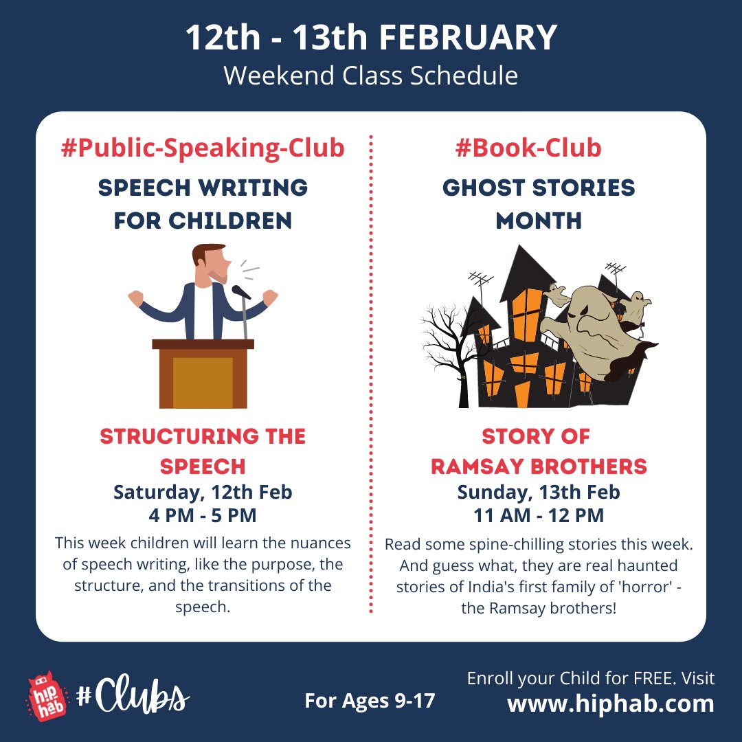 Hip_Hab's tweet photo. 12-13 Feb Weekend Schedule 
#Cooking-Club - Let's make Pasta
#Career-Club - Interaction with an Architect
#Public-Speaking-Club - Structuring the Speech
#Book-Club - Horror Story of Ramsay Brothers

#architecture #elearning #edtech #learning #horrorstories #speech #pasta 
..(1/2) https://t.co/ikY6iUYqhS