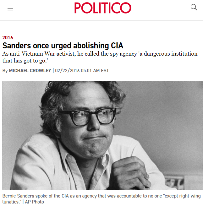 zei_squirrel's tweet photo. reminder that bernie was smeared for having once called for abolishing the CIA https://t.co/RI5aZFWAWT