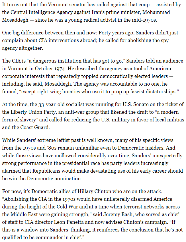 zei_squirrel's tweet photo. reminder that bernie was smeared for having once called for abolishing the CIA https://t.co/RI5aZFWAWT