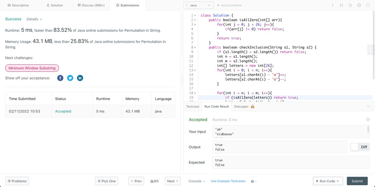 Rakshit2341997's tweet photo. Day 64 of #365daysofcode  with 
@scaler_official
Solved Leetcode Problem.
#scalerdiscord 
#scalerLearning 
#codewithscaler 
#codechallenge
#scaler_official https://t.co/Y1NXdJOAhD