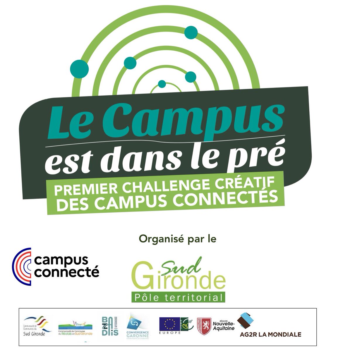 Vous êtes un élu en charge d’un <a href="/_CampusConnect_/">CampusConnect</a> ? Participez au premier challenge créatif des Campus connectés #lecampusestdanslepré organisé par le territoire Sud Gironde le programme <a href="/SUDLP_concours/">Startup dans le pré</a> .  Déjà 8 campus inscrits ! 

Lien info /inscription visionari.typeform.com/to/Lh7YKyV5