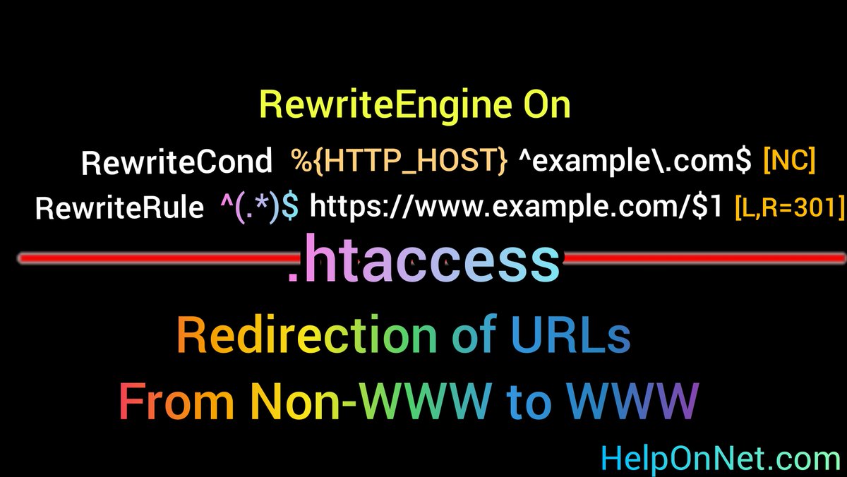 HelpOnNetDotCom's tweet image. Enforce WWW on a domain